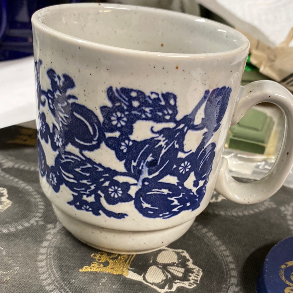 Artisan Blue Floral Ceramic Mug
